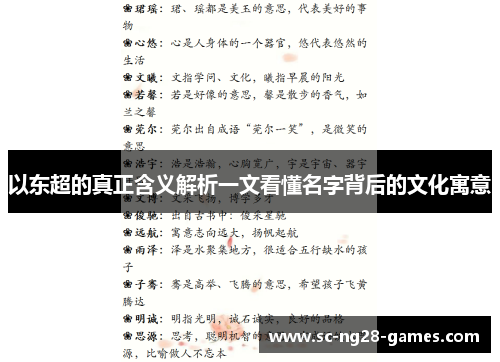 以东超的真正含义解析一文看懂名字背后的文化寓意 以东超的真正含义解析一文看懂名字背后的文化寓意